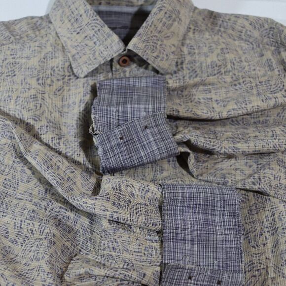 Tommy Bahama Gray Casual Button Down Shirt Silk Flip Cuff Small - Picture 2 of 12